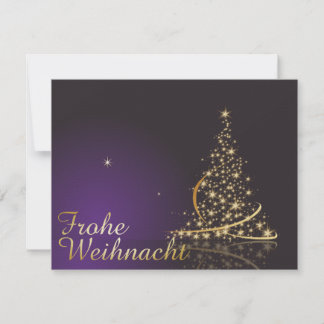 Dunkelviolettes Weihnachtsmotiv mit Weihnachtsbaum Einladung