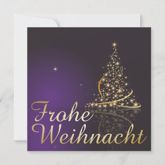 Dunkelviolettes Weihnachtsmotiv mit Weihnachtsbaum Einladung (Vorderseite)