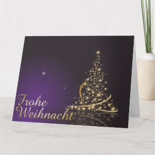 Dunkelviolettes Weihnachtsmotiv mit Weihnachtsbaum Karte