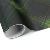 Dunkelwaldgrün-schwarzer Tartan-Moos-Karomuster Geschenkpapier (Rolleneckpunkt)