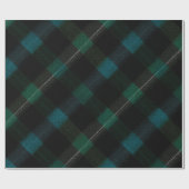 Dunkelwaldgrün-schwarzer Tartan-Moos-Karomuster Geschenkpapier (Flach)