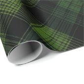 Dunkelwaldgrün-schwarzer Tartan-Moos-Karomuster Geschenkpapier (Rolleneckpunkt)