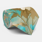 Dunkelweiße türkisfarbene Blüte Krawatte (Gerollt)