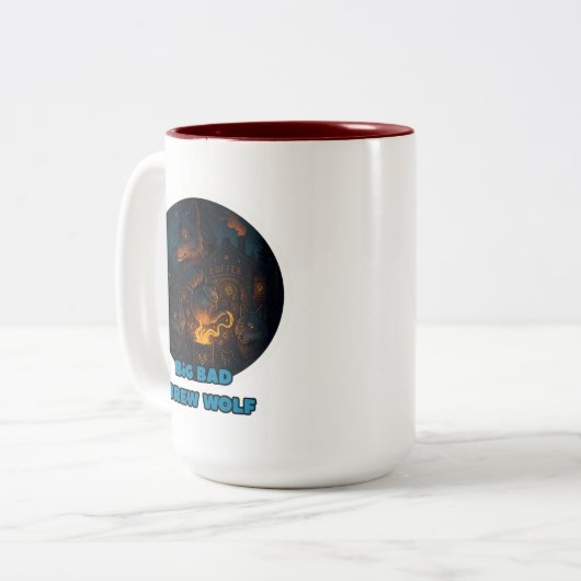 Dunkelwolf-Tasse Zweifarbige Tasse (Vorderseite Links)