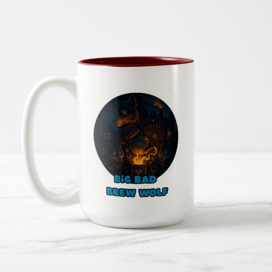 Dunkelwolf-Tasse Zweifarbige Tasse (Links)