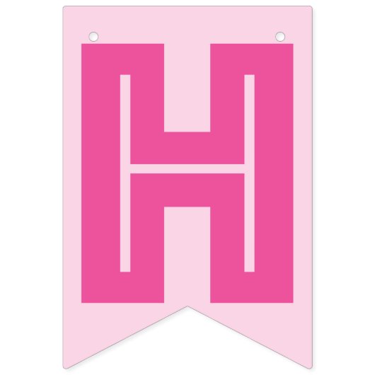 DUNKER PINTEXT & LEICHTE PINKFARBE ☆ GLÜCKLICHES B WIMPELKETTE (Zweite Fahne)