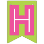 DUNKER PINTEXT & LIME GRÜNE FARBE ☆ GLÜCK BIRTHDAY WIMPELKETTE (Zweite Fahne)