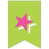 DUNKER PINTEXT & LIME GRÜNE FARBE ☆ GLÜCK BIRTHDAY WIMPELKETTE (Erste Fahne)