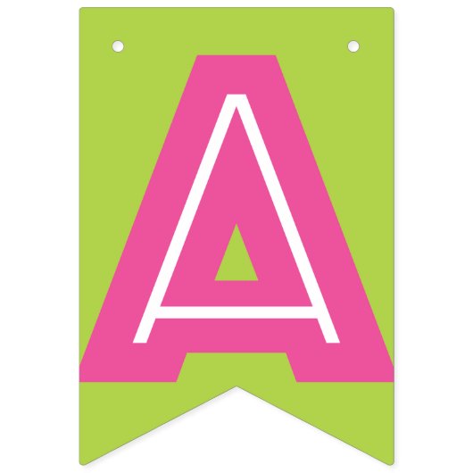 DUNKER PINTEXT & LIME GRÜNE FARBE ☆ GLÜCK BIRTHDAY WIMPELKETTE (Dritte Fahne)