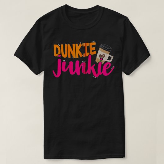 Dunkie Junkie Funny Kaffee Lover Sprichwort Zip T-Shirt (Design vorne)