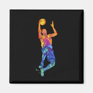 Dunking Basketball Spieler Basketball Grafik Magnet
