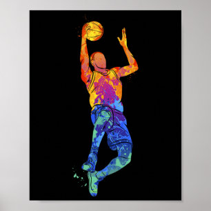 Dunking Basketball Spieler Basketball Grafik Poster