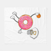 Dunking Donut Hole Food Champ Fleecedecke (Vorderseite (Horizontal))