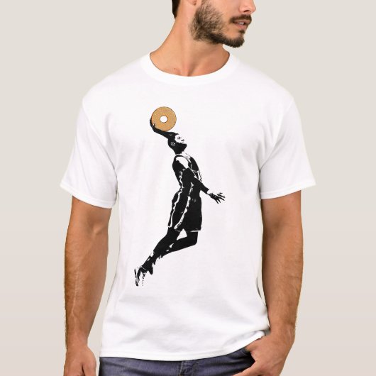 Dunking Donuts Basketball Funny B-ball Liebhaber T-Shirt (Vorderseite)