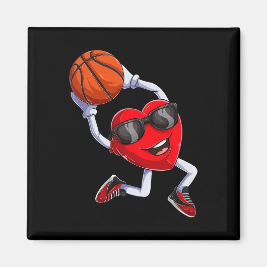 Dunking Heart Basketball Magnet (Vorne)