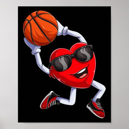 Dunking Heart Basketball Poster (Vorne)