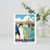 Dünkirchen Stadtbucht, Frankreich, Ehepaar auf dem Postkarte (Stehend Vorderseite)