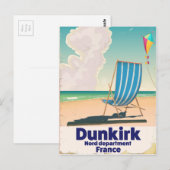Dünkirchen-Strand-Reiseplakat Postkarte (Vorne/Hinten)