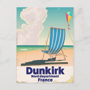 Dünkirchen-Strand-Reiseplakat Postkarte