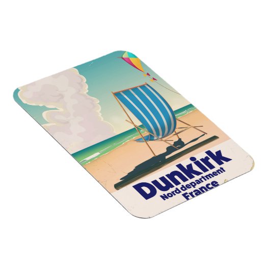 Dunkirk Beach Reiseplakat Magnet (Rechte Seite)