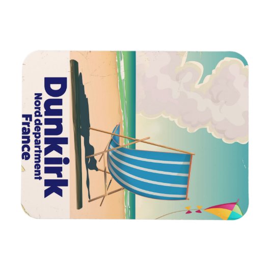 Dunkirk Beach Reiseplakat Magnet (Horizontal)