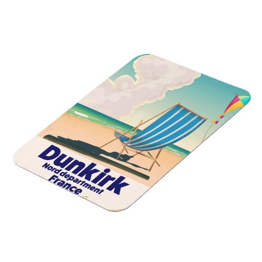 Dunkirk Beach Reiseplakat Magnet (Linke Seite)