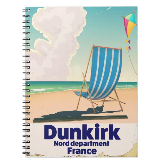 Dunkirk Beach Reiseplakat Notizblock (Vorderseite)