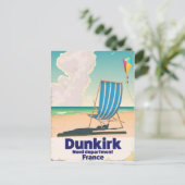 Dunkirk Beach Reiseplakat Postkarte (Stehend Vorderseite)