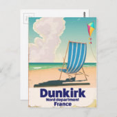 Dunkirk Beach Reiseplakat Postkarte (Vorne/Hinten)