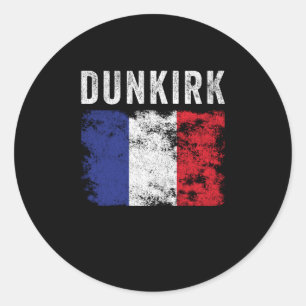 Dunkirk Frankreich Flagge Französisch Souvenir Runder Aufkleber