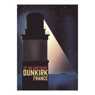 Dunkirk Lighthouse Reiseplakat. Fotodruck