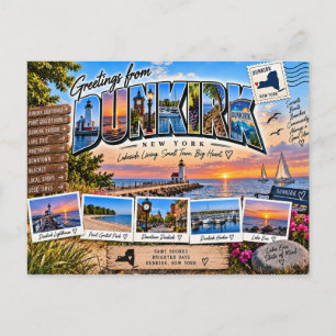 Dunkirk New York Grüße Postkarte