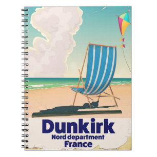 Dunkirk-Strand-Reiseplakat Notizblock
