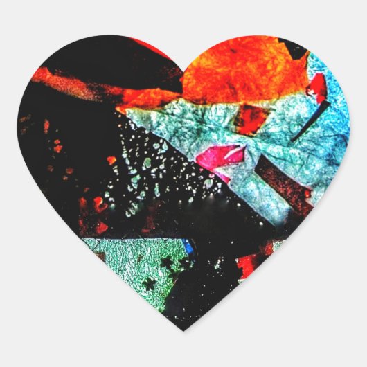 Dunkle abstrakte Herzklebung, abstrakte Dunkelheit Herz-Aufkleber (Vorderseite)