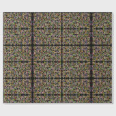 dunkle abstrakte Kunstformen im Kontrast Neonlook Geschenkpapier (Flach)