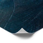 Dunkle Abstrakte Pinselstriche in Blau und Grau Poster (Ecke)