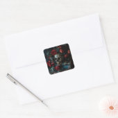Dunkle Academia Skull-Blume Quadratischer Aufkleber (Umschlag)