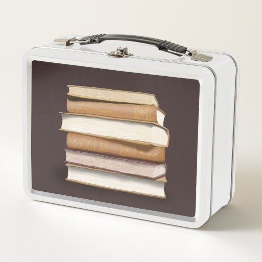 Dunkle Akademie Antike Bücher Metall Brotdose (Vorderseite)