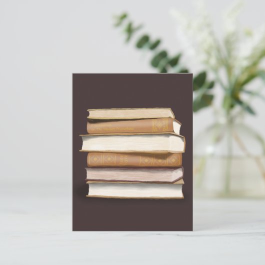 Dunkle Akademie Antike Bücher Postkarte (Stehend Vorderseite)
