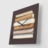 Dunkle Akademie Antike Bücher Quadratische Wanduhr (Winkel)