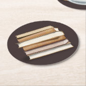 Dunkle Akademie Antike Bücher Runder Pappuntersetzer (Angewinkelt)