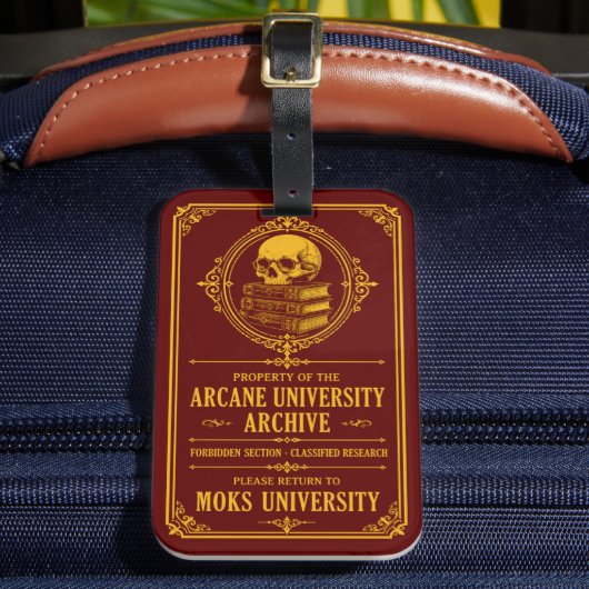 Dunkle Akademie Arcane University Gepäckanhänger (Vorderseite Insitu 2)