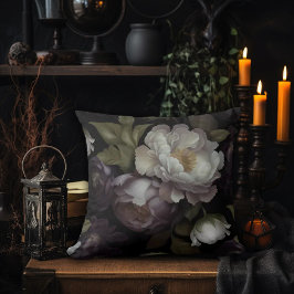 Dunkle Akademie Blumendesign Kissen