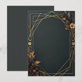 Dunkle Akademie-Boho-Hochzeit Einladung
