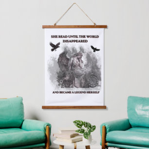 Dunkle Akademie Engel Gothic Leseszitat Poster Wandteppich Mit Holzrahmen