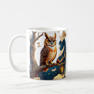 Dunkle Akademie Eule Brille Feder Tintenfass Bibli Kaffeetasse