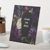 Dunkle Akademie Gothic Floral | Tischnummer Sockelschild (In SItu)