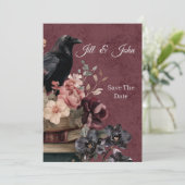 Dunkle Akademie-Gotik Hochzeitsankündigung Einladung (Stehend Vorderseite)