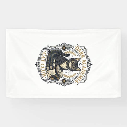 Dunkle Akademie-Katze Vater Geschenkidee - Dunkle Banner (Horizontal)