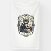Dunkle Akademie-Katze Vater Geschenkidee - Dunkle Banner (Vertikal)